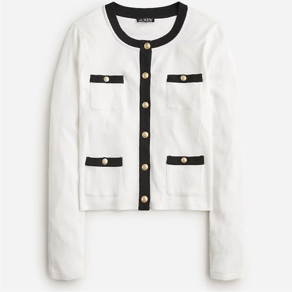BOGO! J. Crew Vintage Rib Lady Jacket Ivory White Size XS - Picture 2 of 10